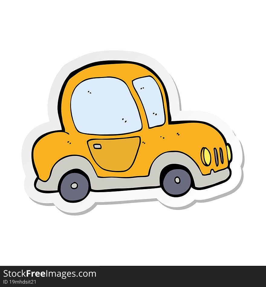 sticker of a cartoon car