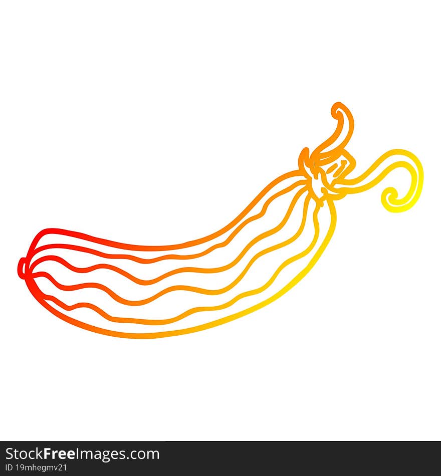 warm gradient line drawing cartoon cucumber