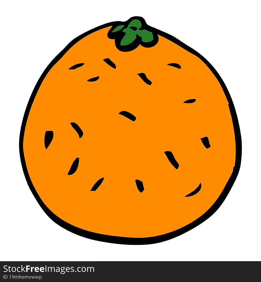 Cartoon Doodle Citrus Orange