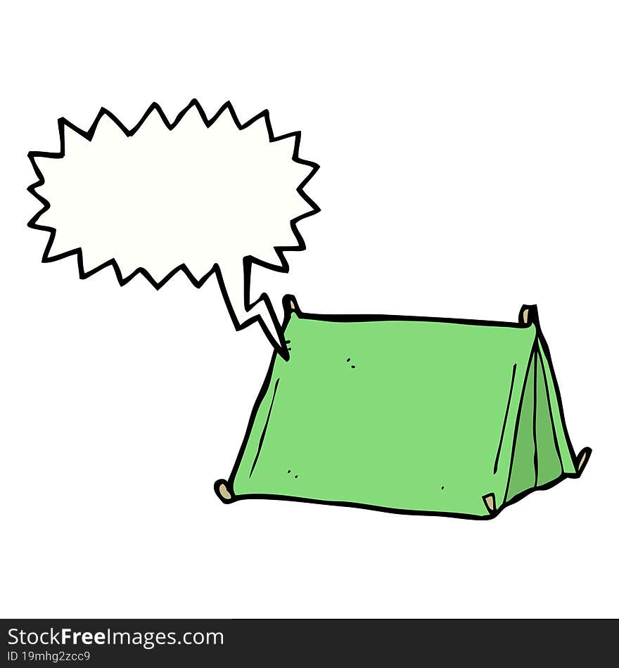 Cartoon Traditional Tent With Speech Bubble