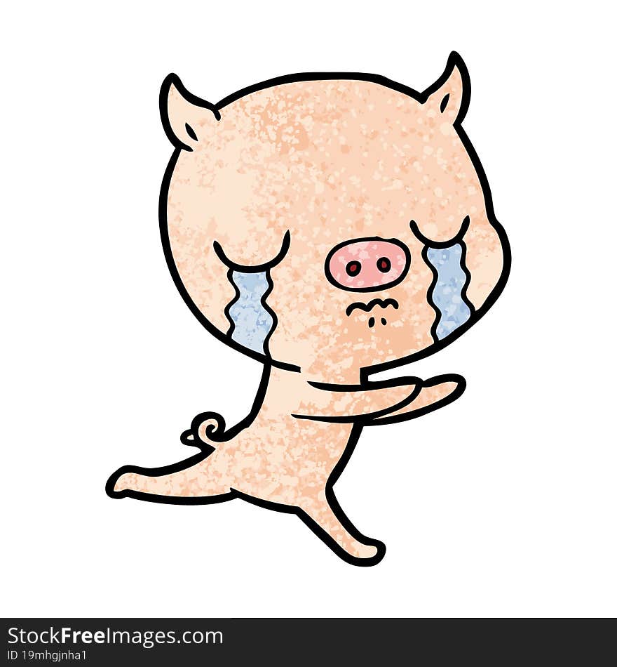 cartoon pig crying. cartoon pig crying