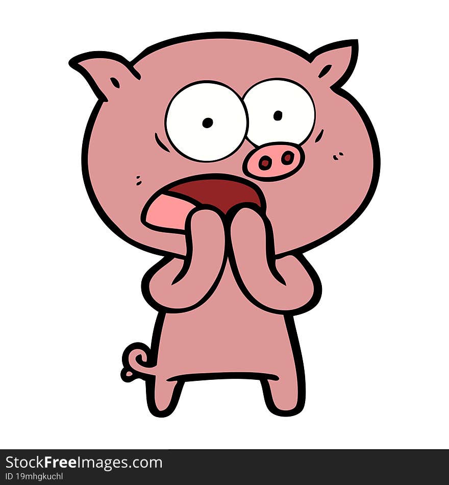 cartoon pig shouting. cartoon pig shouting