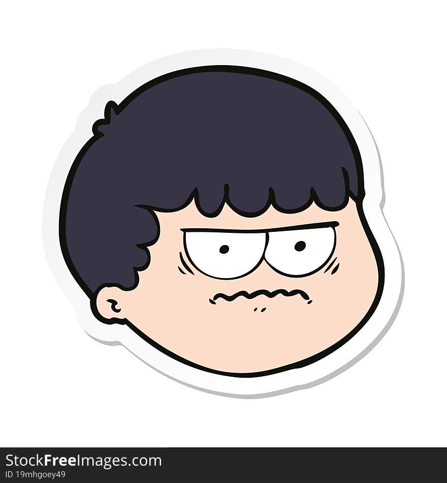 sticker of a cartoon male face