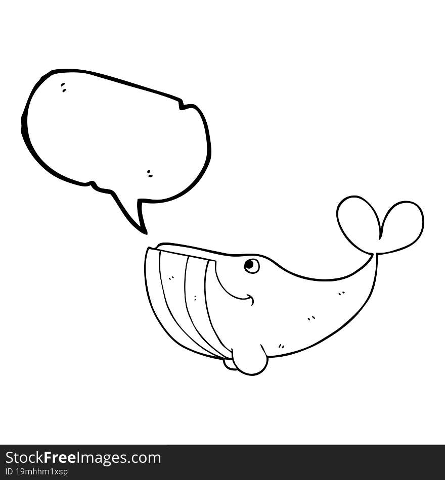 speech bubble cartoon happy whale