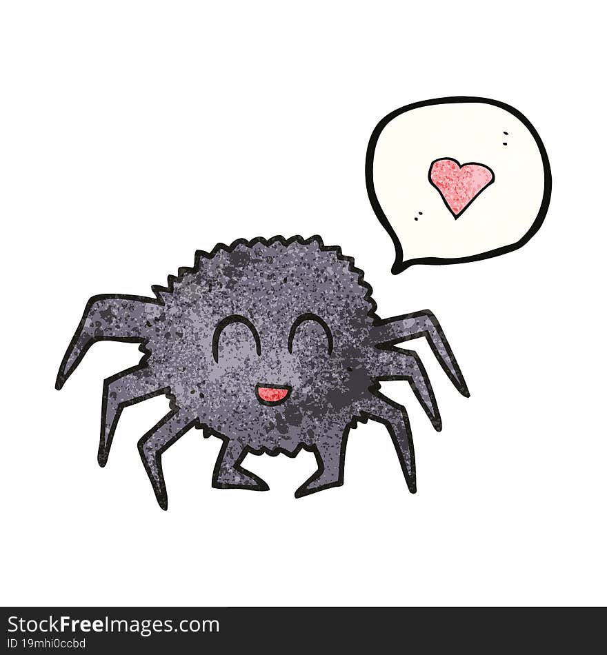 freehand speech bubble textured cartoon spider