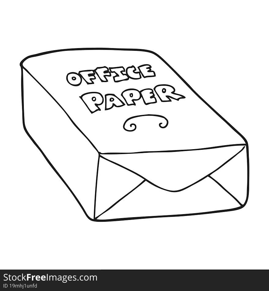 Black And White Cartoon Office Paper