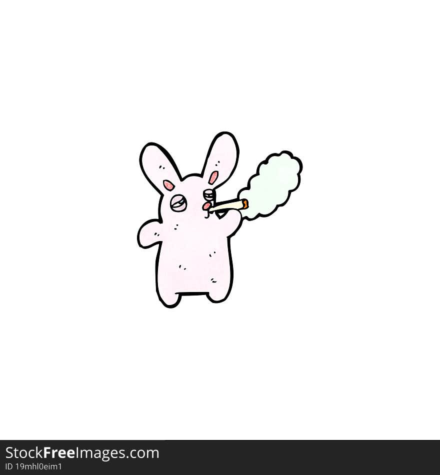 funny cartoon rabbit smoking cigarette