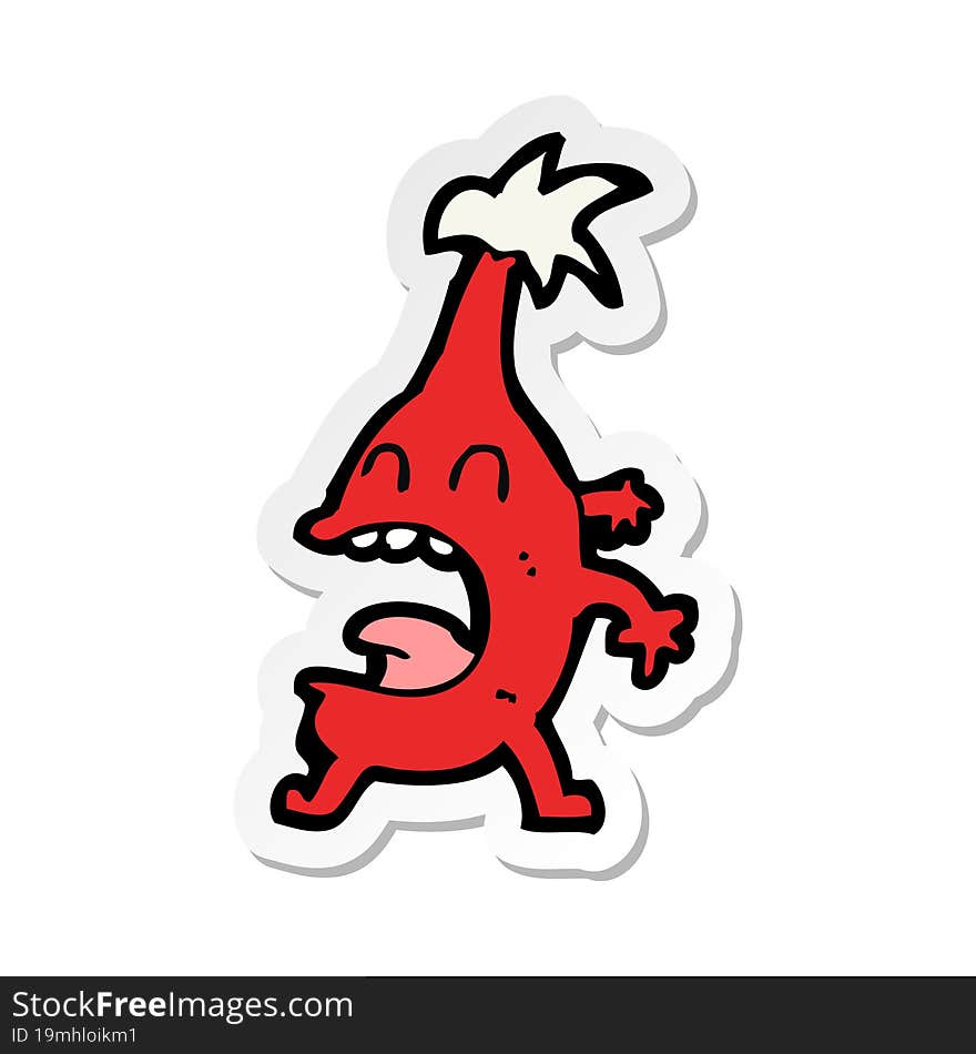 Sticker Of A Cartoon Funny Christmas Creature