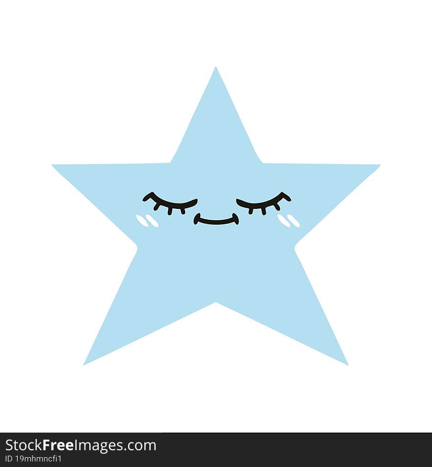 flat color retro cartoon star fish