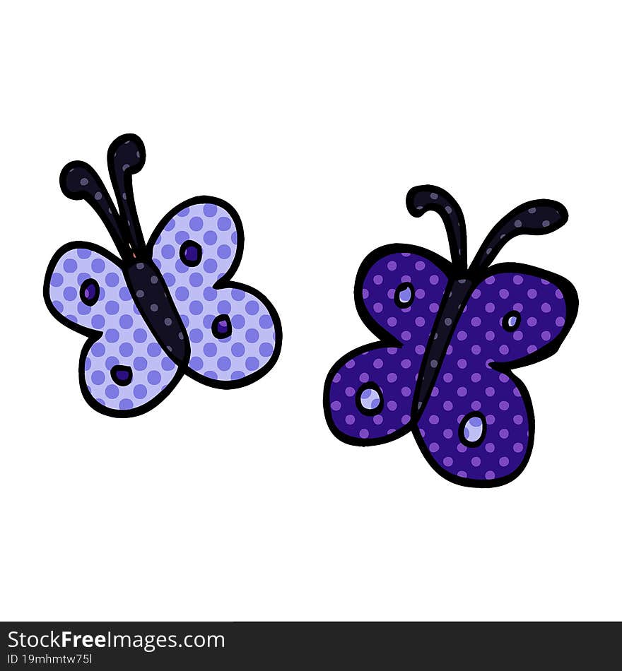 cartoon doodle butterfly