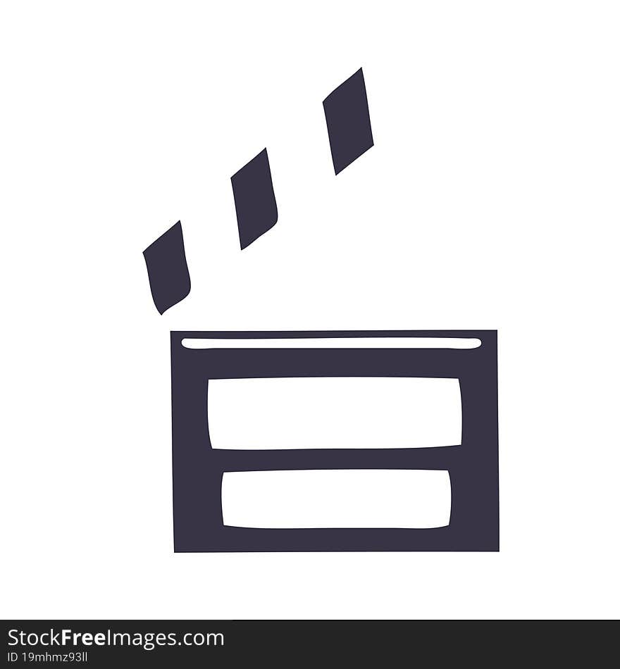 Flat Color Retro Cartoon Film Clapper Board