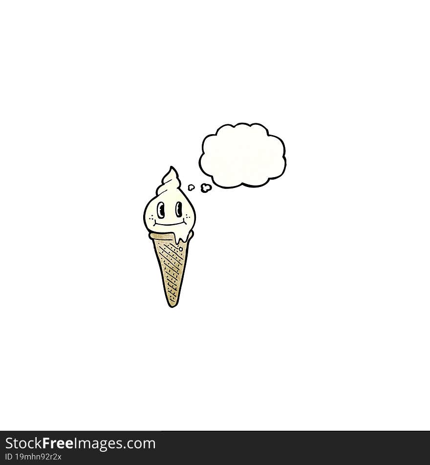 Cartoon Ice Cream Cone Character