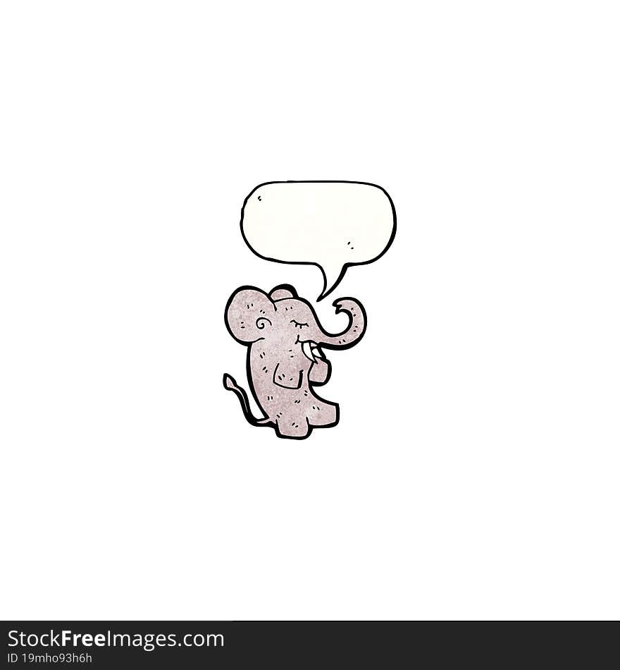 cartoon elephant with speech bubble