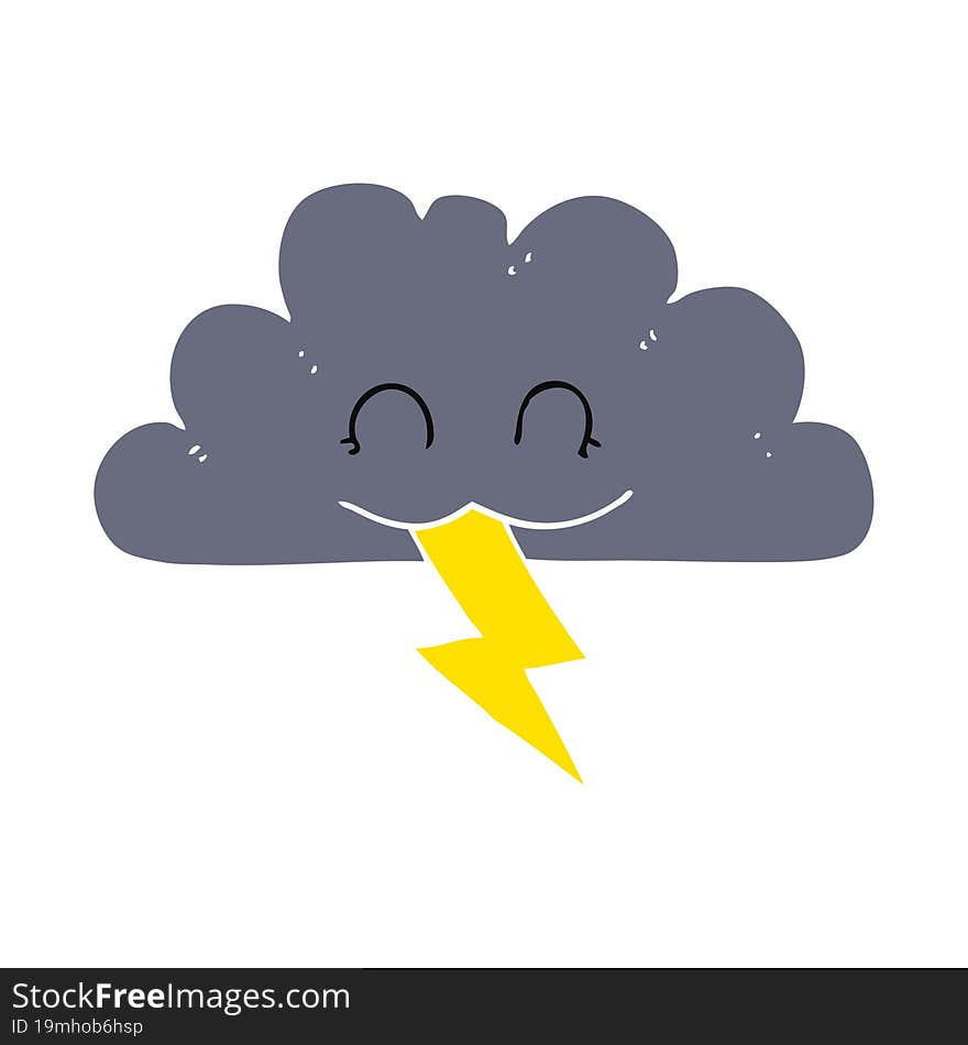 flat color illustration of storm cloud. flat color illustration of storm cloud