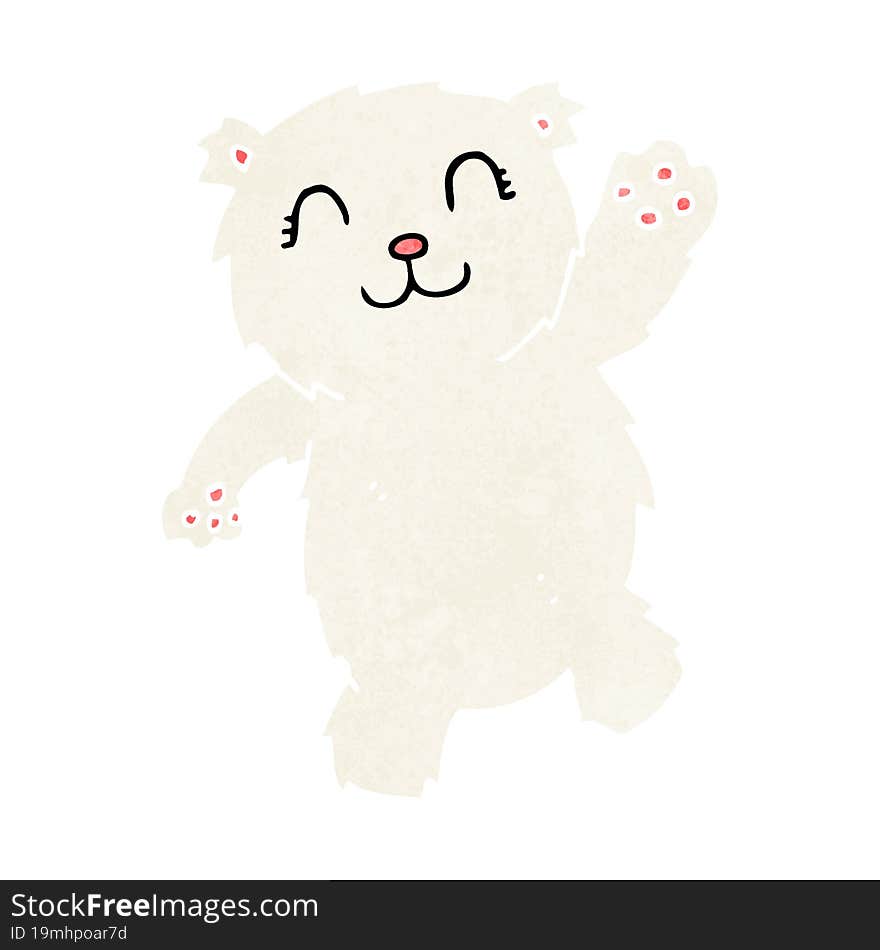 cartoon waving polar bear