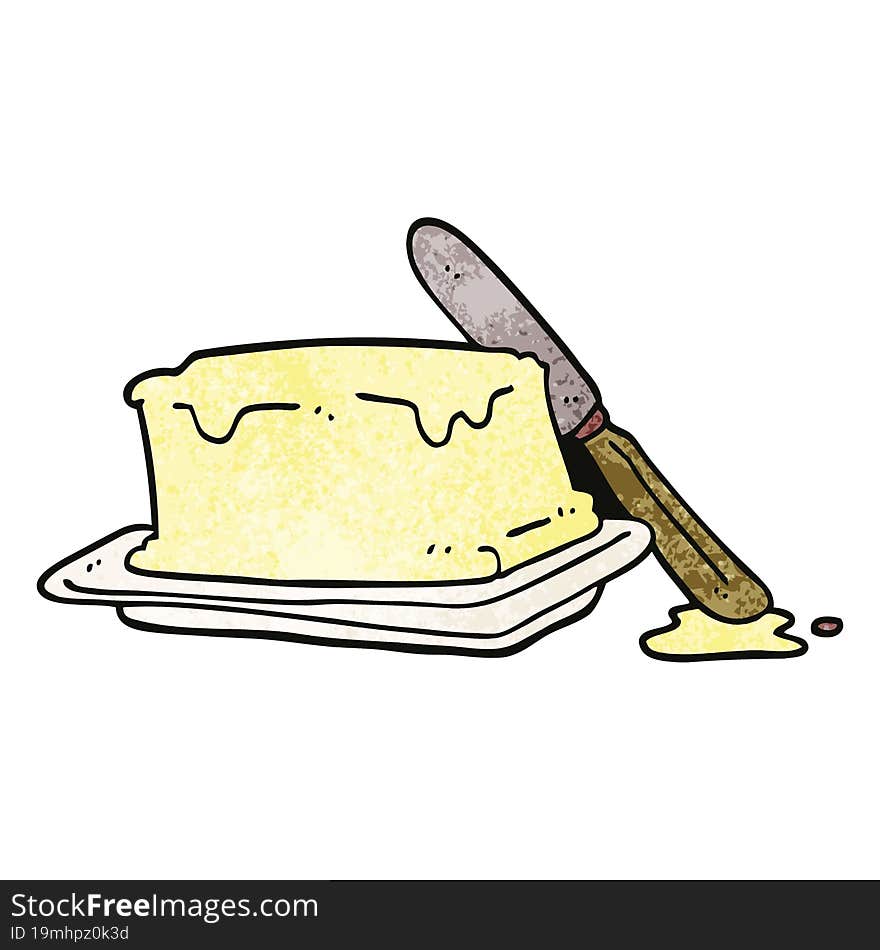 cartoon doodle butter and knife