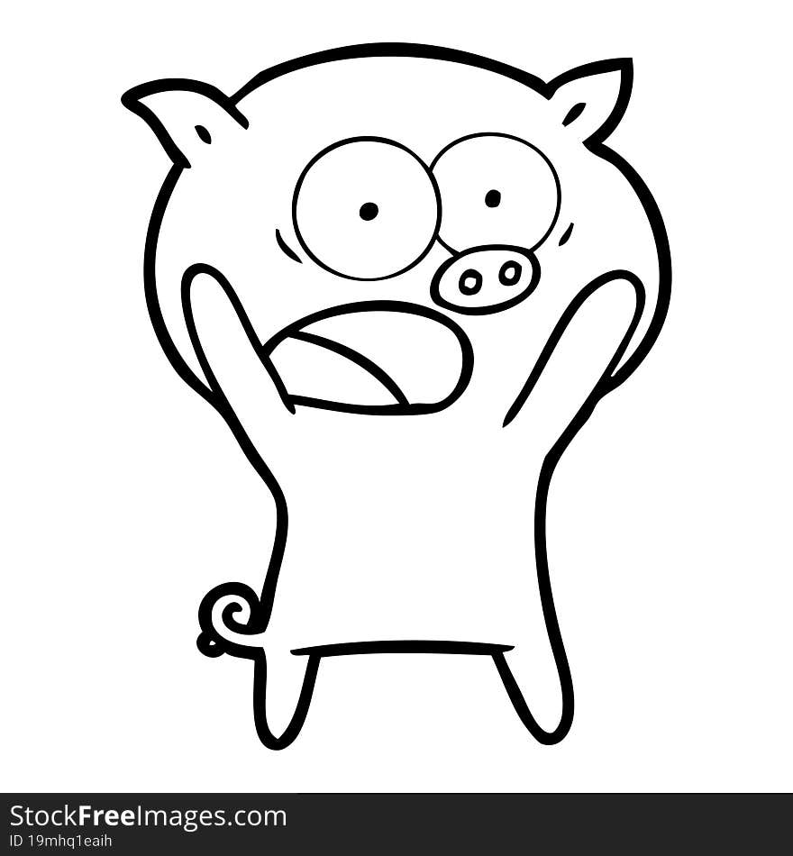 cartoon pig shouting. cartoon pig shouting