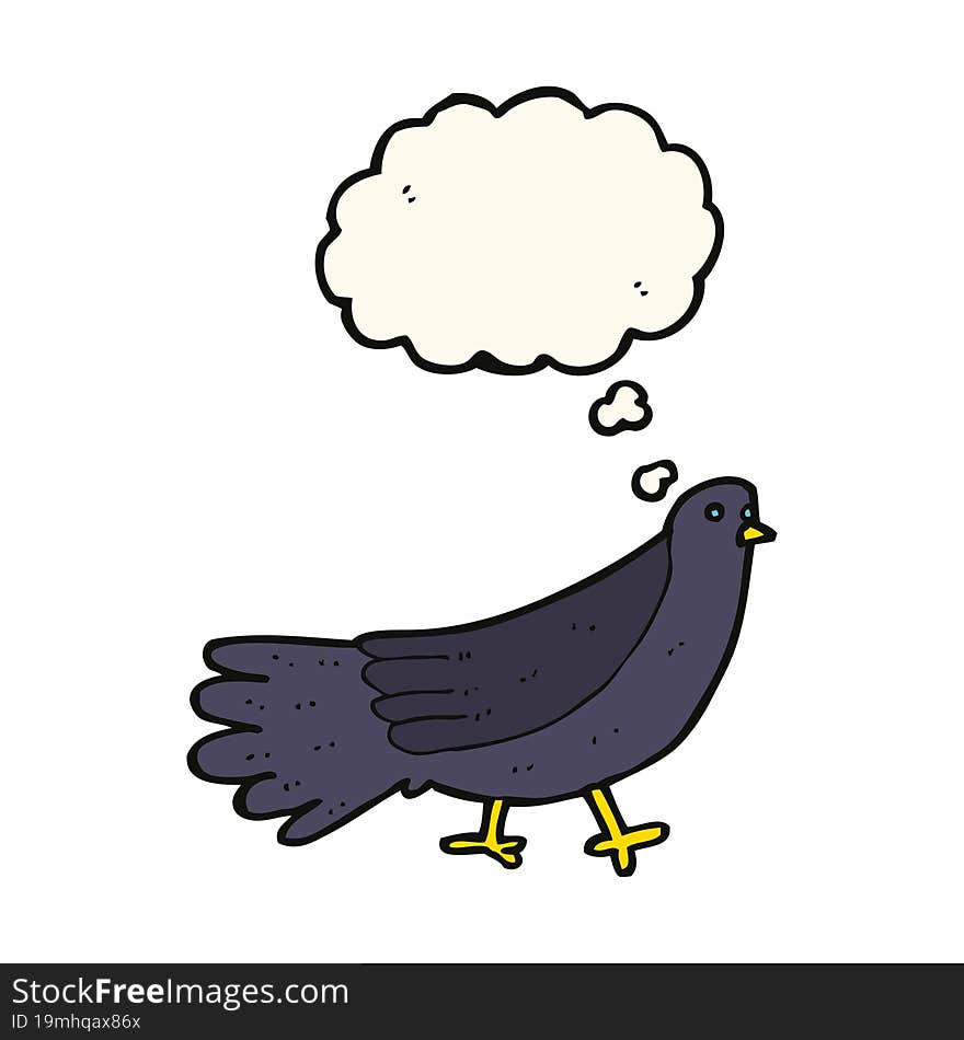 cartoon bird with thought bubble