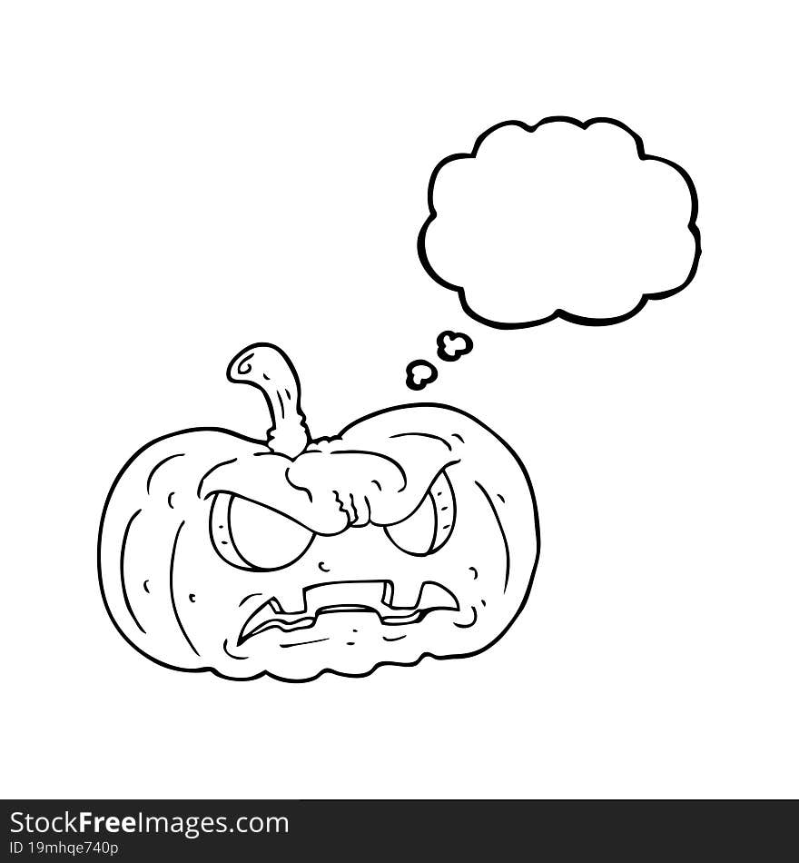 thought bubble cartoon halloween pumpkin