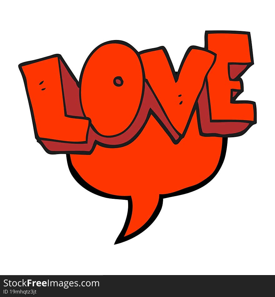 speech bubble cartoon love symbol