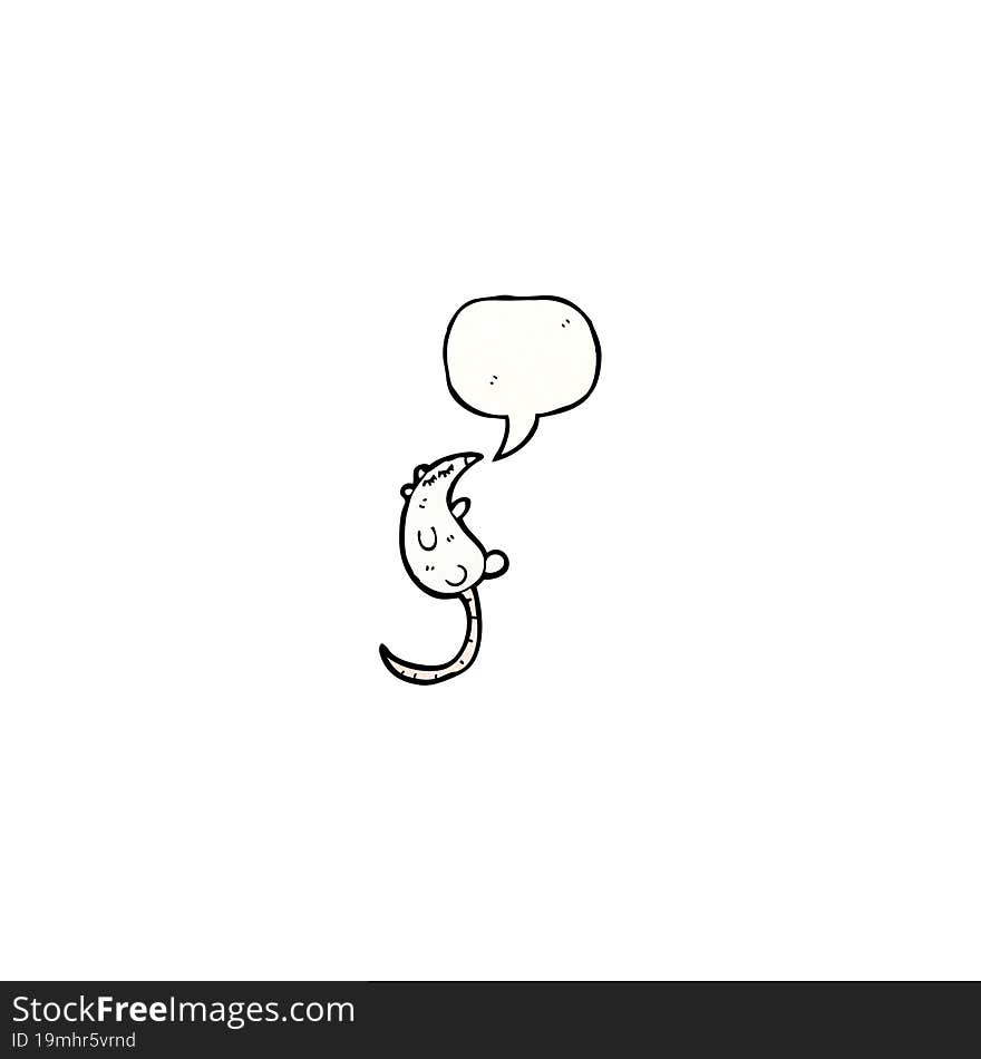 Cartoon White Mouse With Speech Bubble