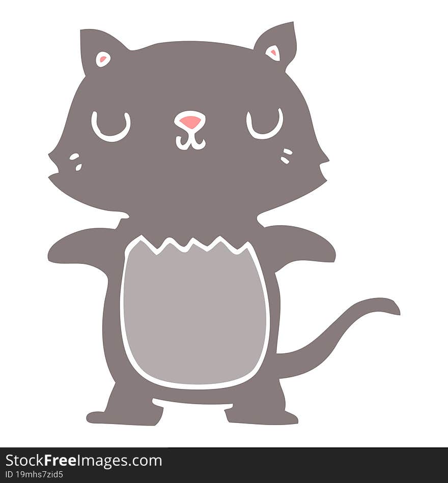 flat color style cartoon cat