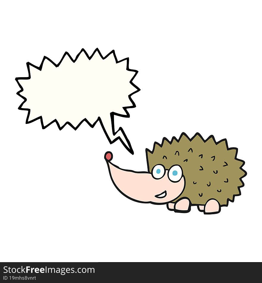 speech bubble cartoon hedgehog