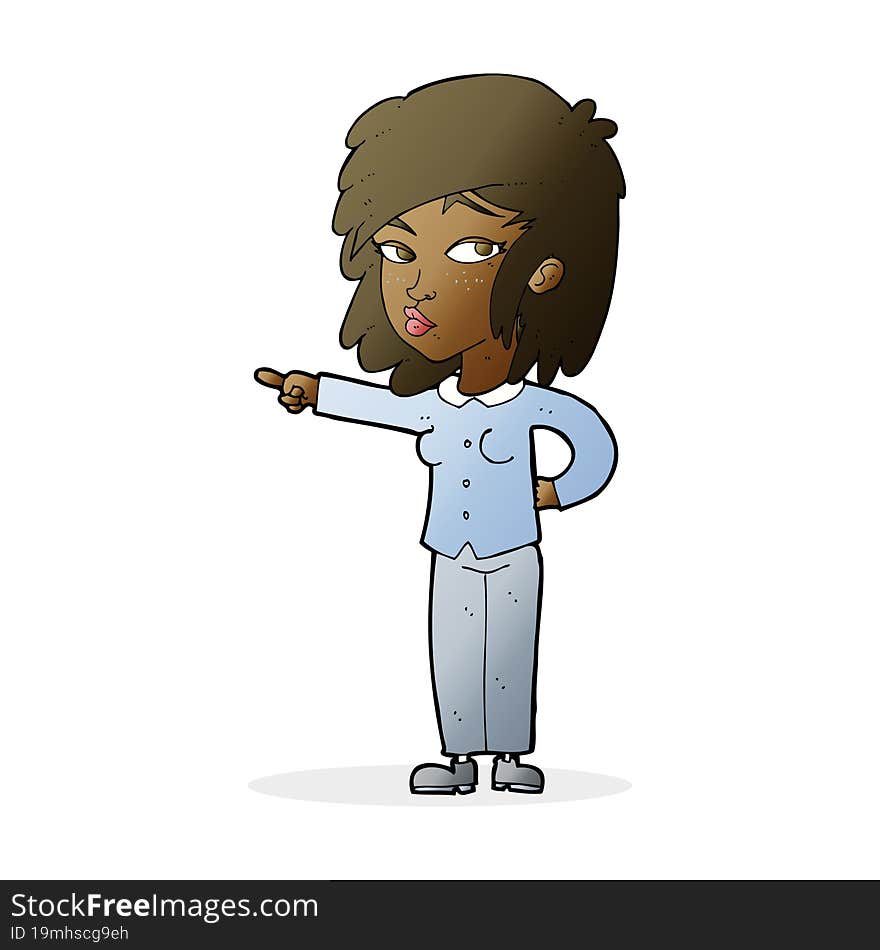 cartoon woman pointing