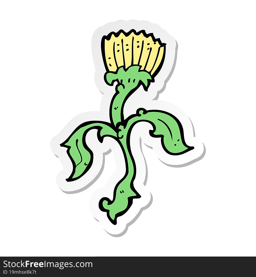 sticker of a cartoon flower