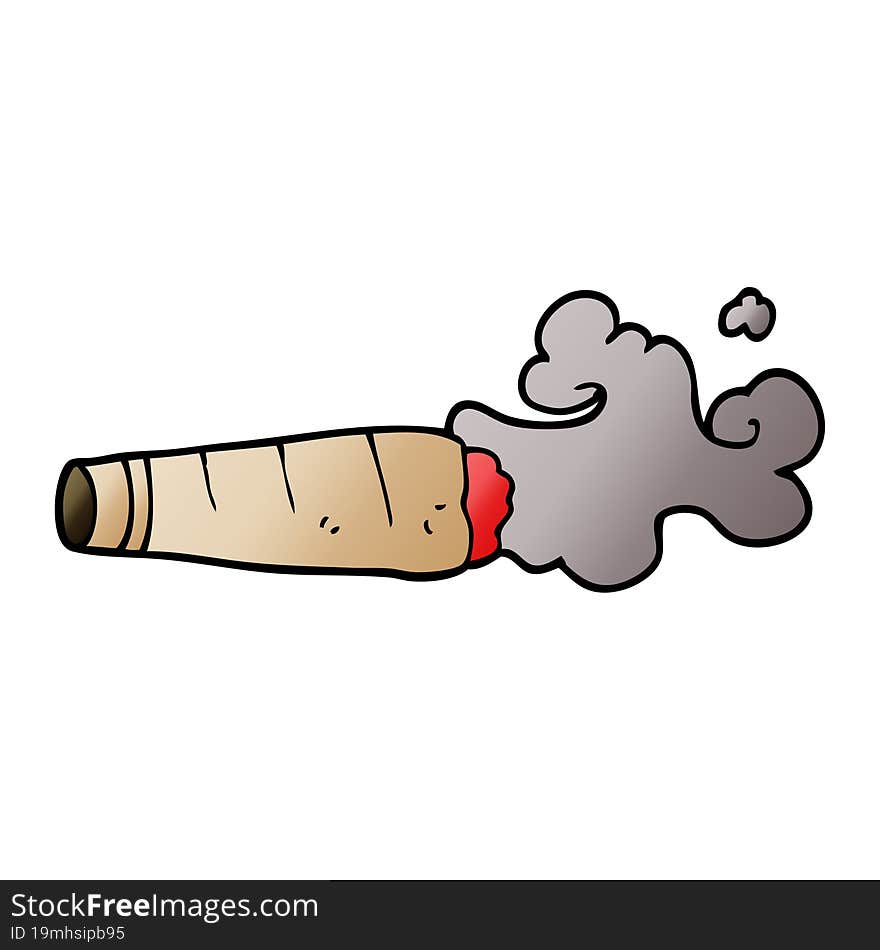 Cartoon Doodle Smoking Cigar