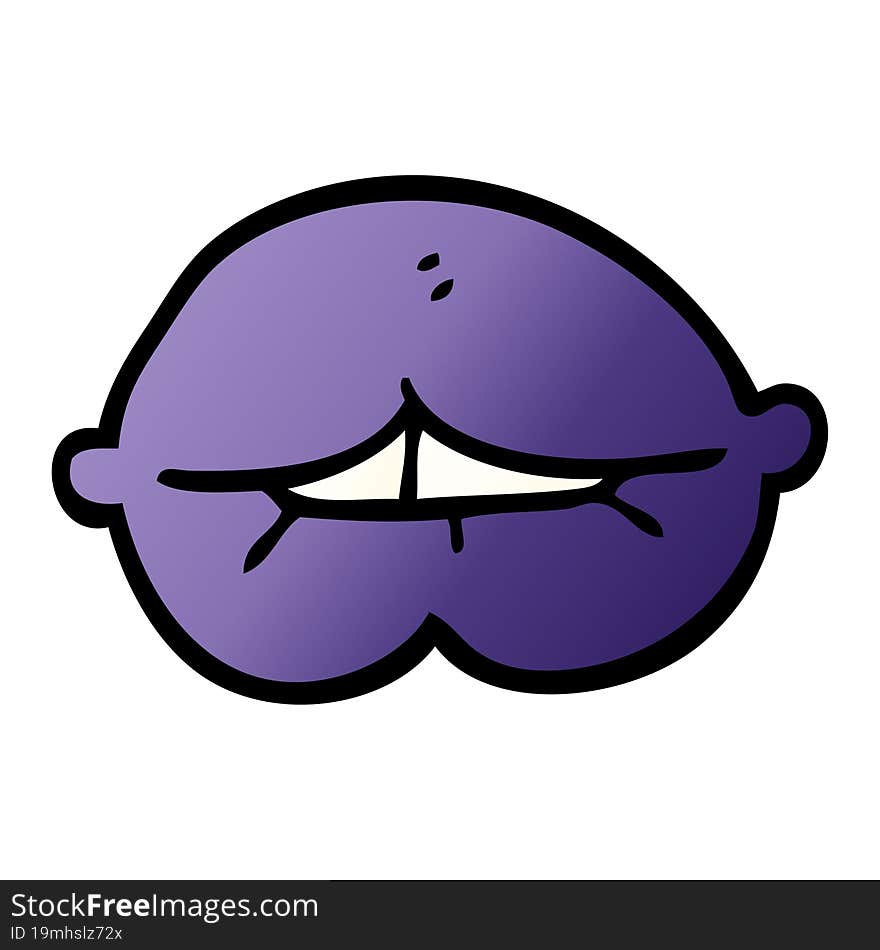 Cartoon Doodle Purple Lips