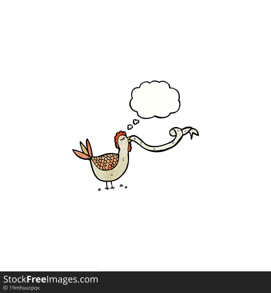 cartoon clucking chicken