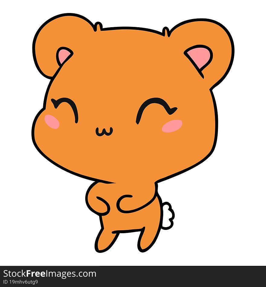 cartoon illustration kawaii cute teddy bear. cartoon illustration kawaii cute teddy bear