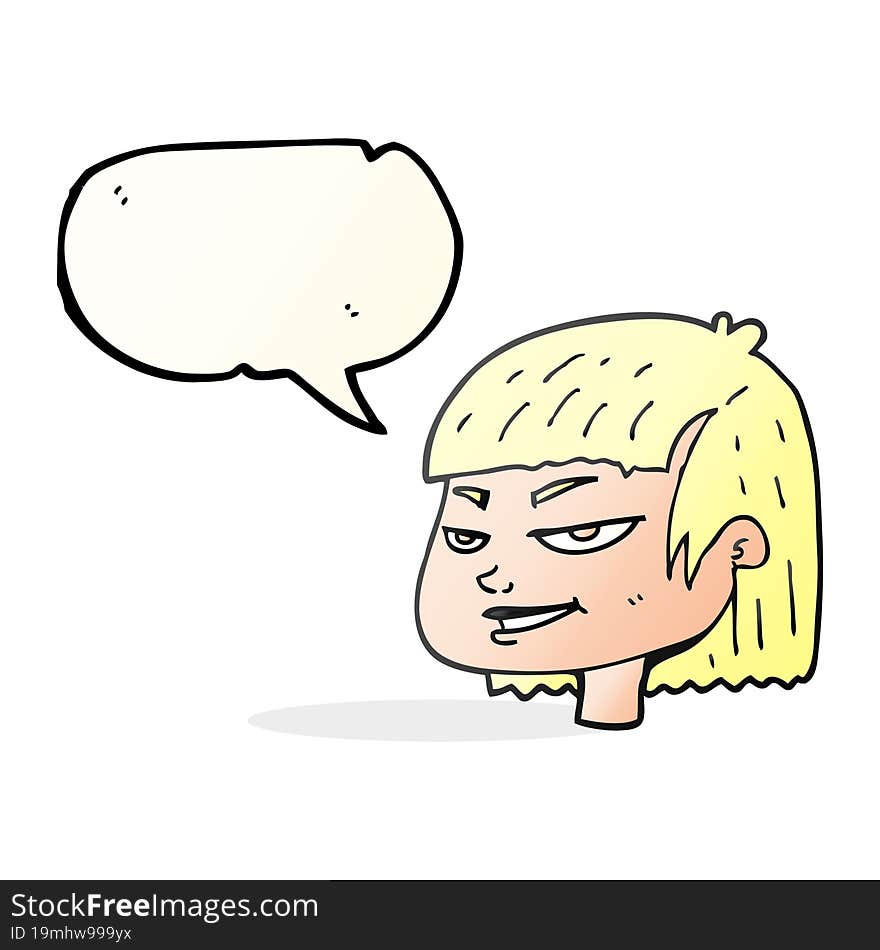 speech bubble cartoon mean looking girl