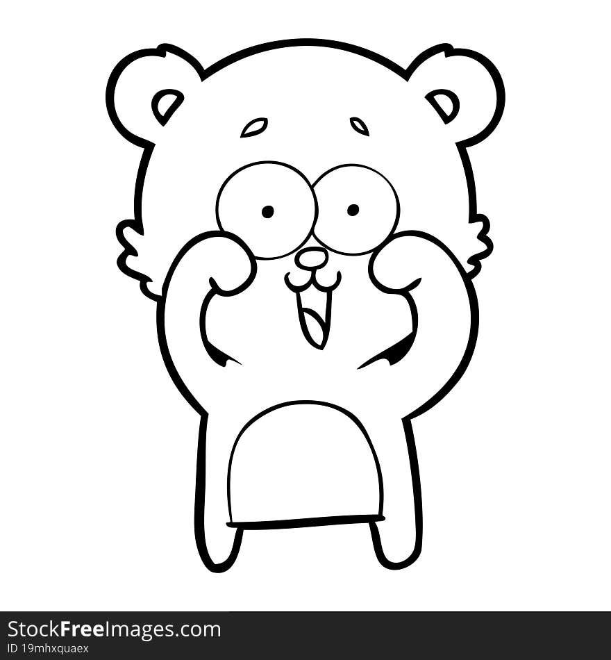 laughing teddy  bear cartoon. laughing teddy  bear cartoon