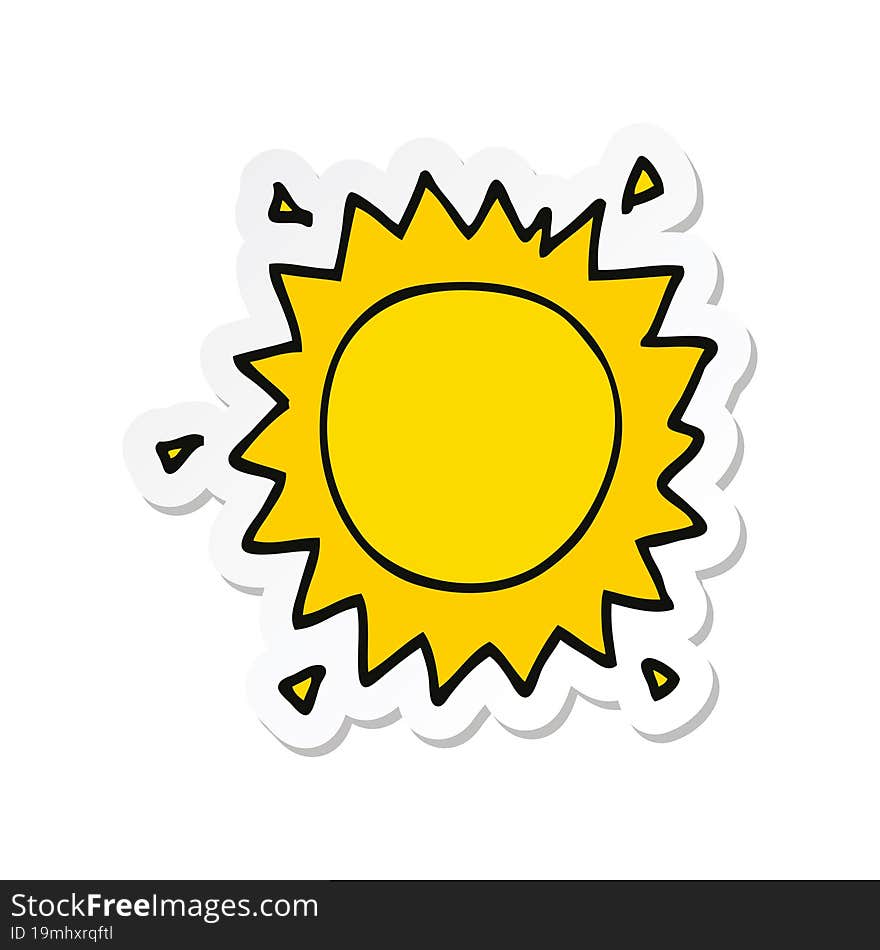 sticker of a cartoon sun