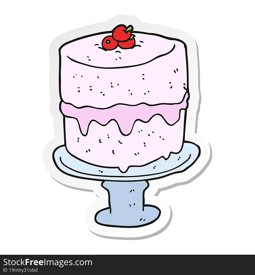 sticker of a cartoon cake