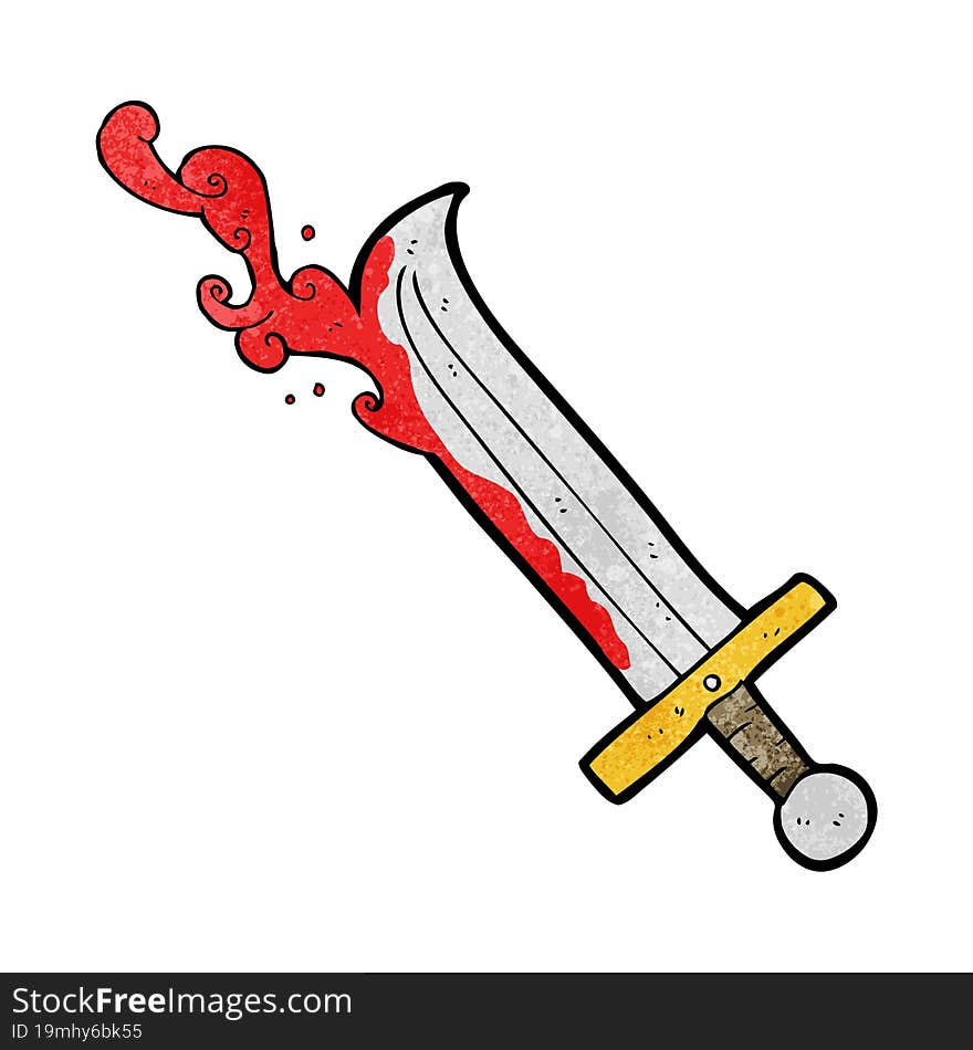 Textured Cartoon Bloody Sword