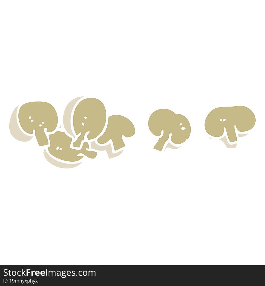 Flat Color Style Cartoon Chopped Mushrooms