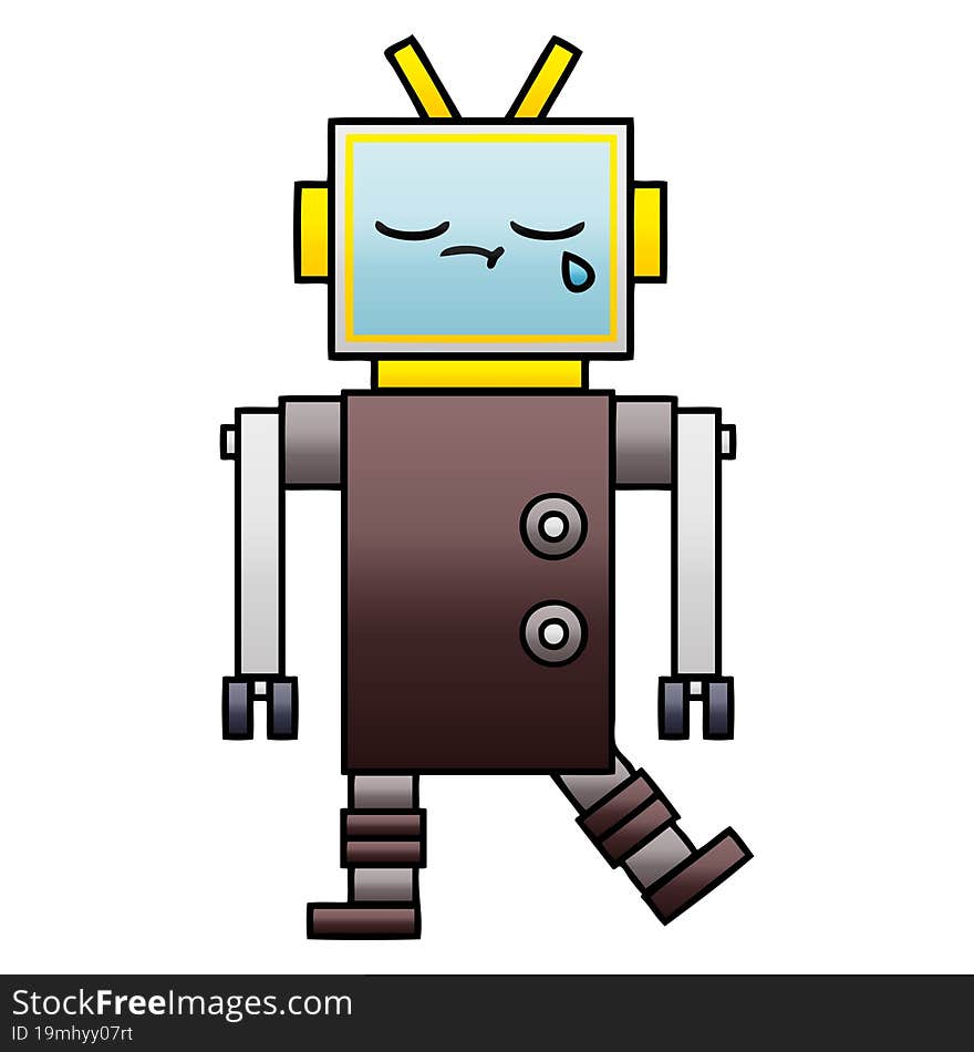 Gradient Shaded Cartoon Robot