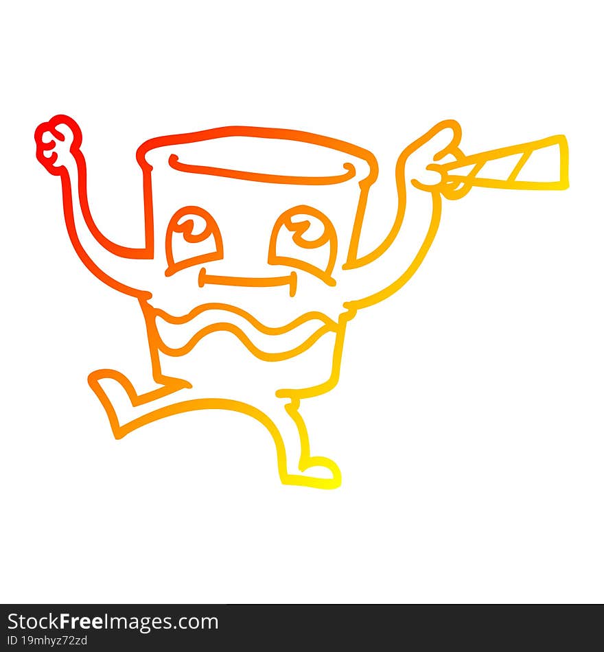 warm gradient line drawing of a cartoon whisky glass