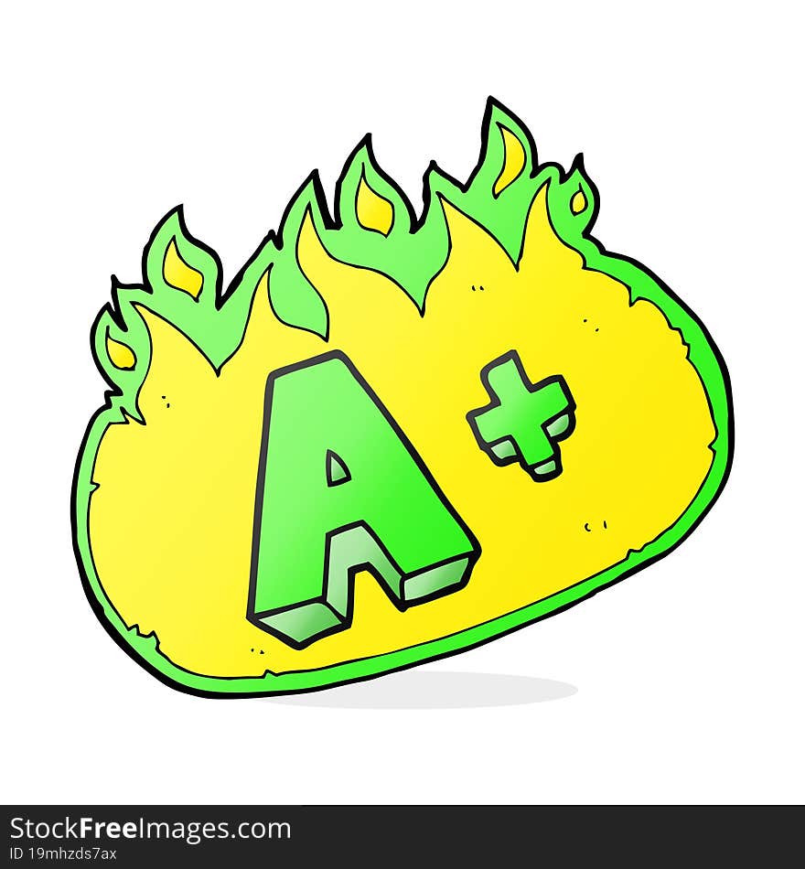 cartoon A grade symbol