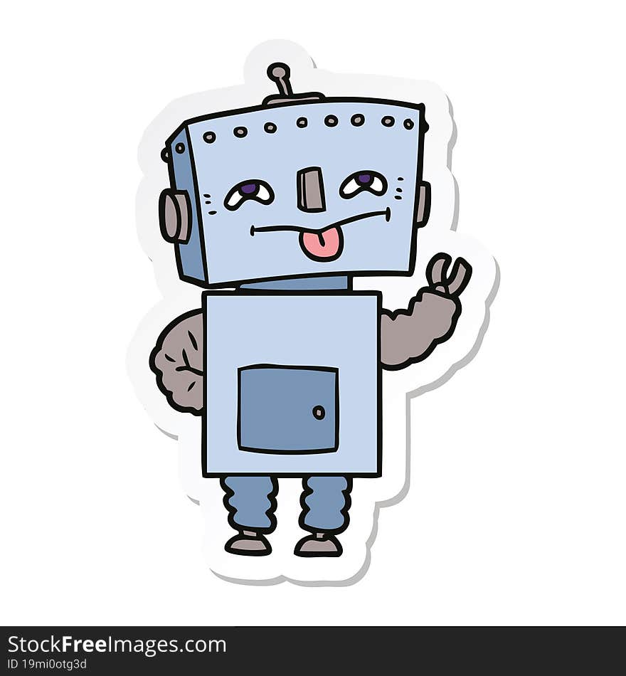 sticker of a cartoon robot