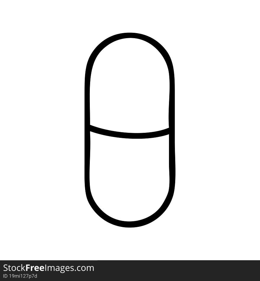 Black Line Tattoo Of A Pill