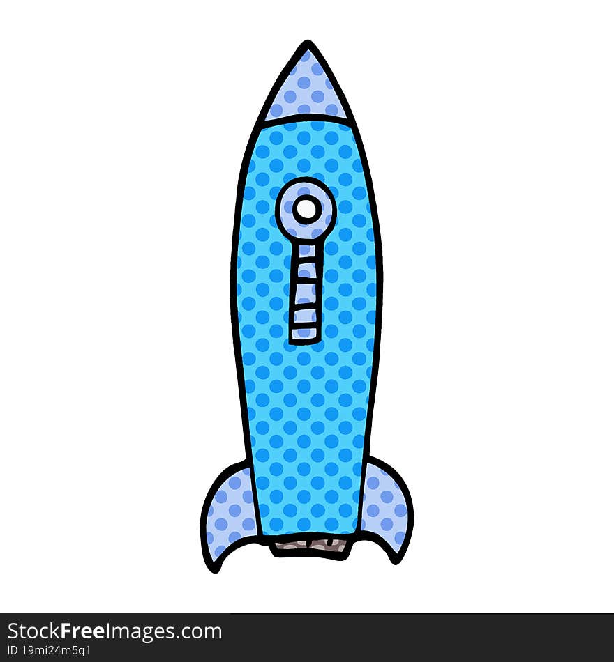 cartoon doodle space rocket