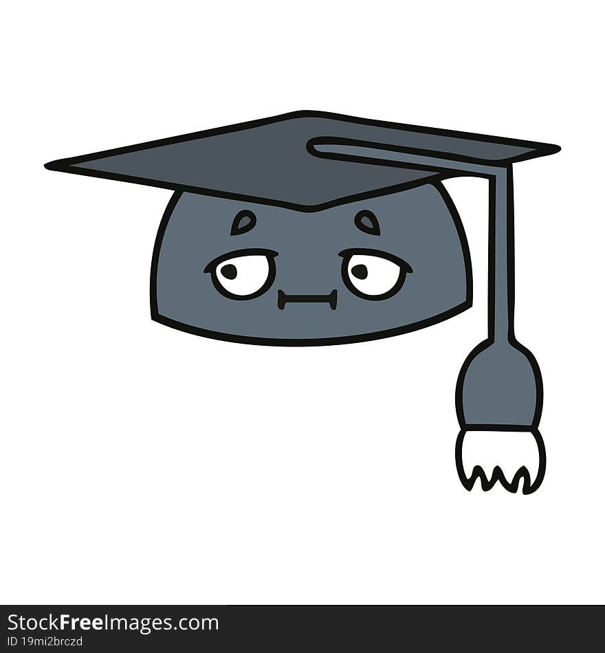 cute cartoon of a graduation hat. cute cartoon of a graduation hat