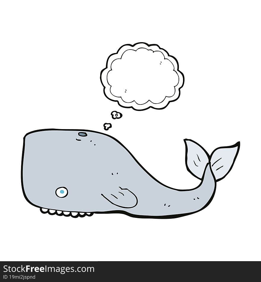 cartoon whale with thought bubble