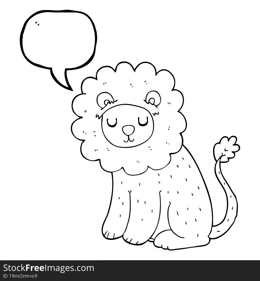 speech bubble cartoon cute lion