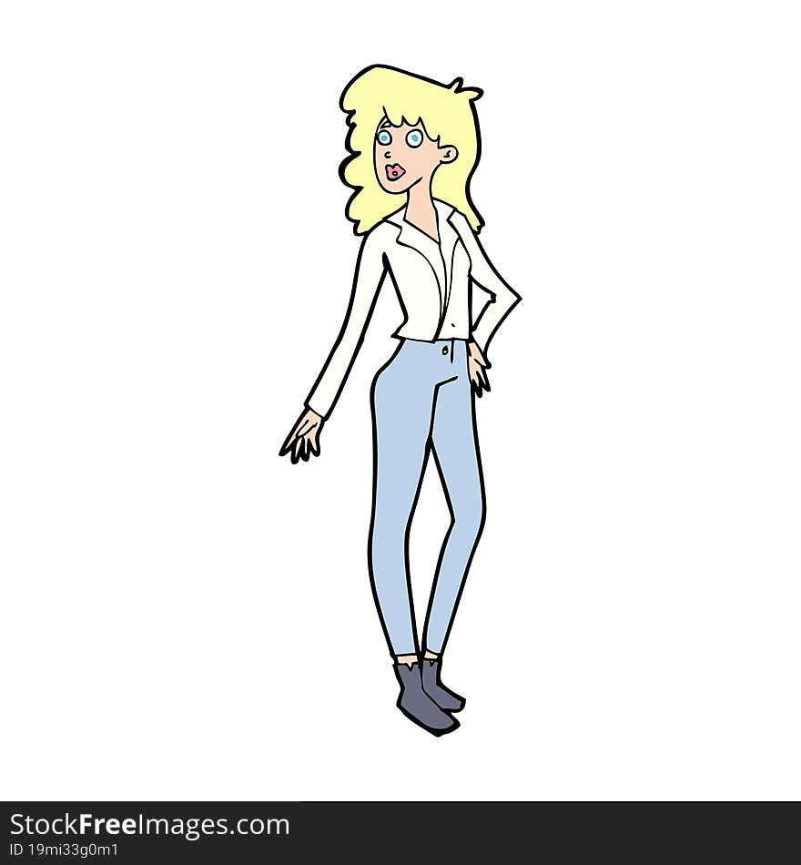 cartoon pretty woman