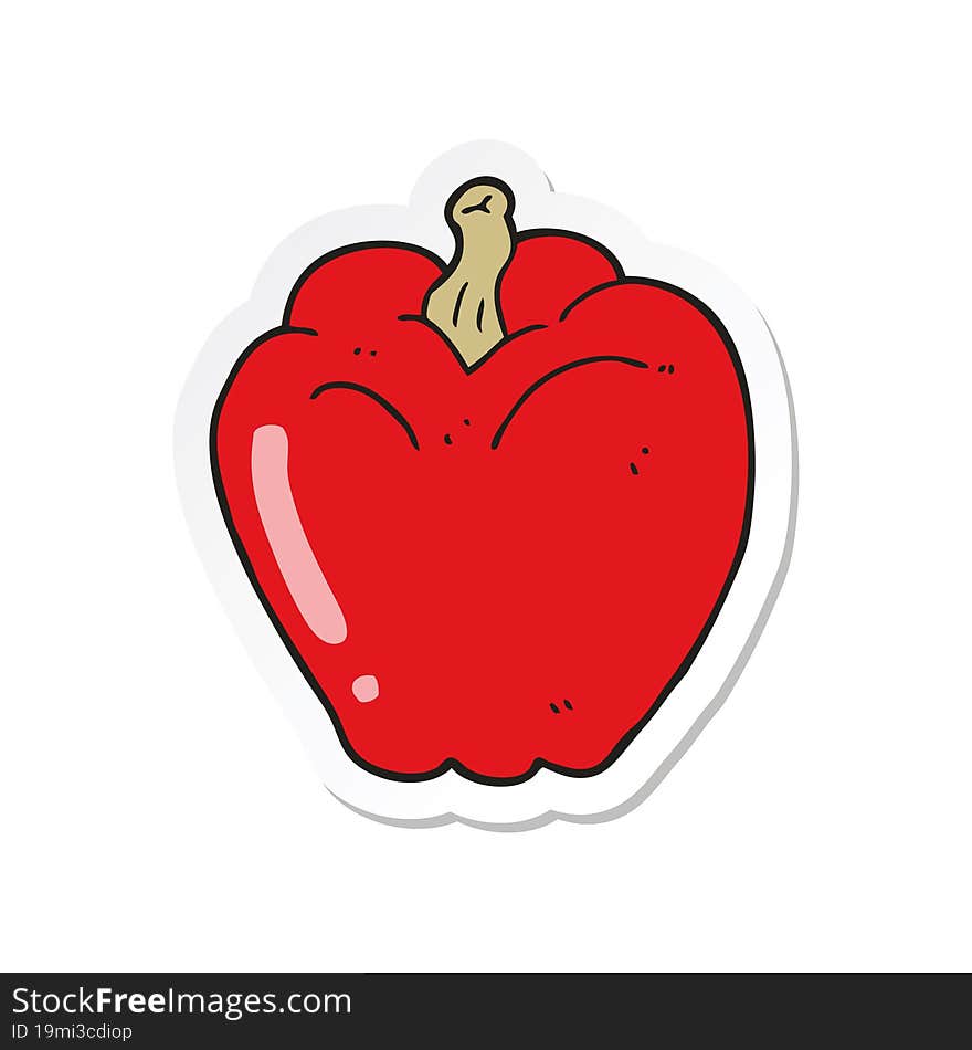 Sticker Of A Cartoon Pepper